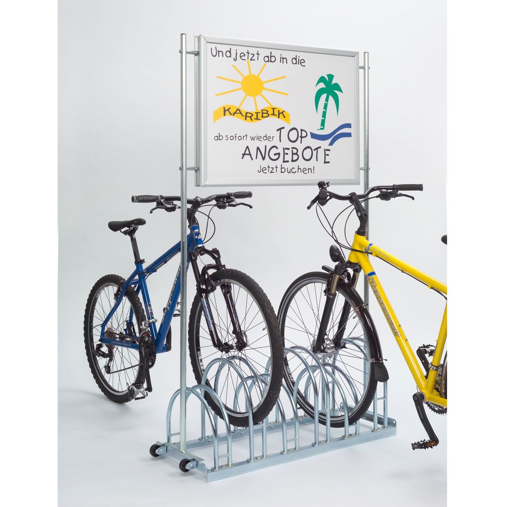 Werbe-Fahrradständer mit Quick-Clip System, 3 Stellplätze