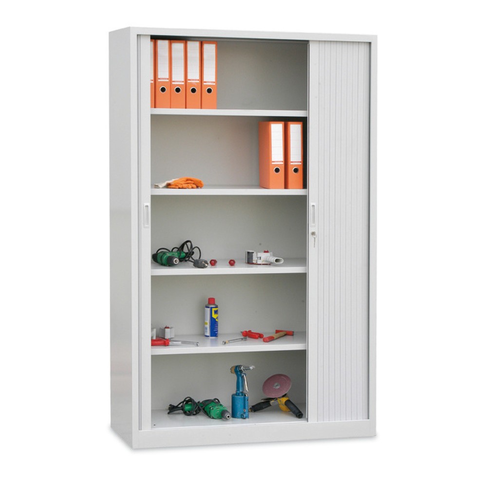 HEMMDAL Werkstatt-Rollladenschrank, 5 OH, HxBxT 1.950 x 1.200 x 460 mm, Böden lichtgrau