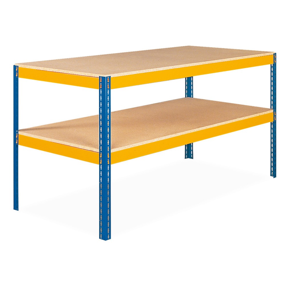 Produktabbildung: Werktisch NGS, FL 320 kg, 2 Einlegeböden mit je 1 Unterzug, HxBxT 990 x 1.536 x 621 mm