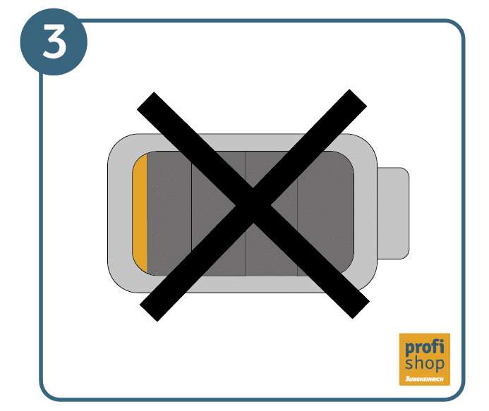 Lithium Ionen Akku richtig laden Schritt 3: Tiefenladung vermeiden